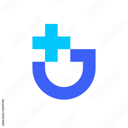 Letter J plus health medical logo design