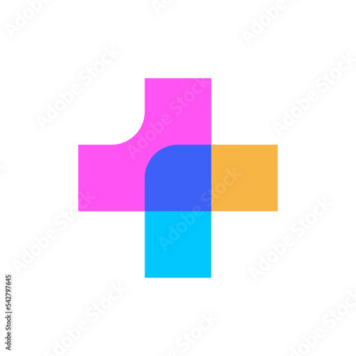 Cross plus health medical technology logo design