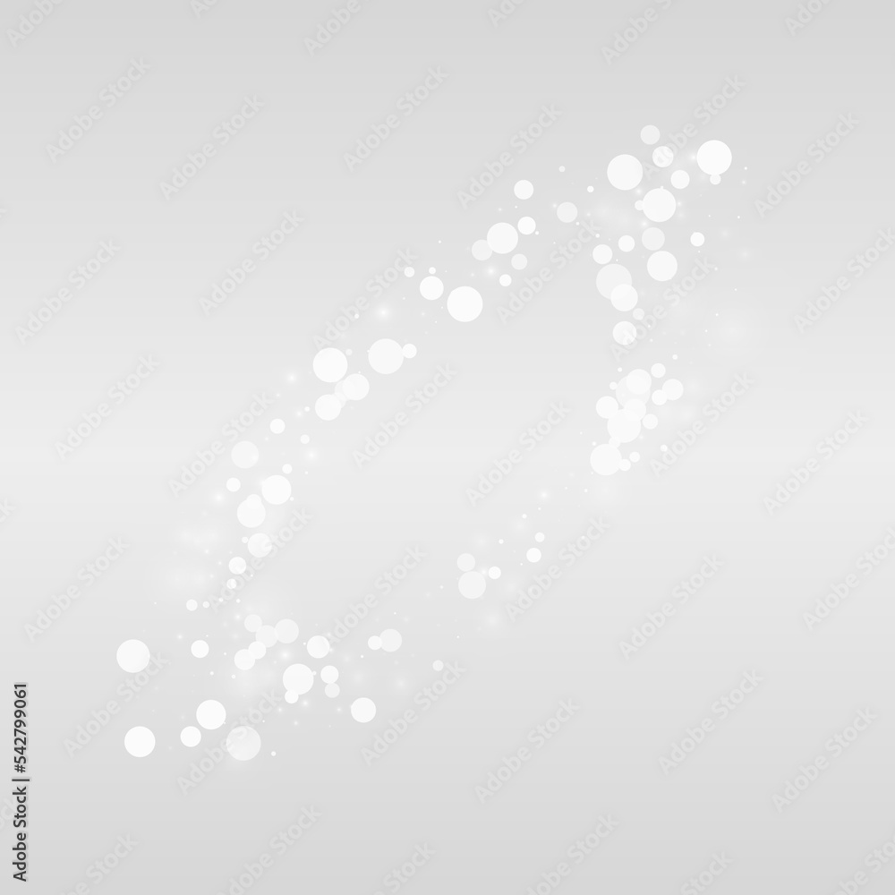 Silver Snowfall Vector Grey Background. Falling