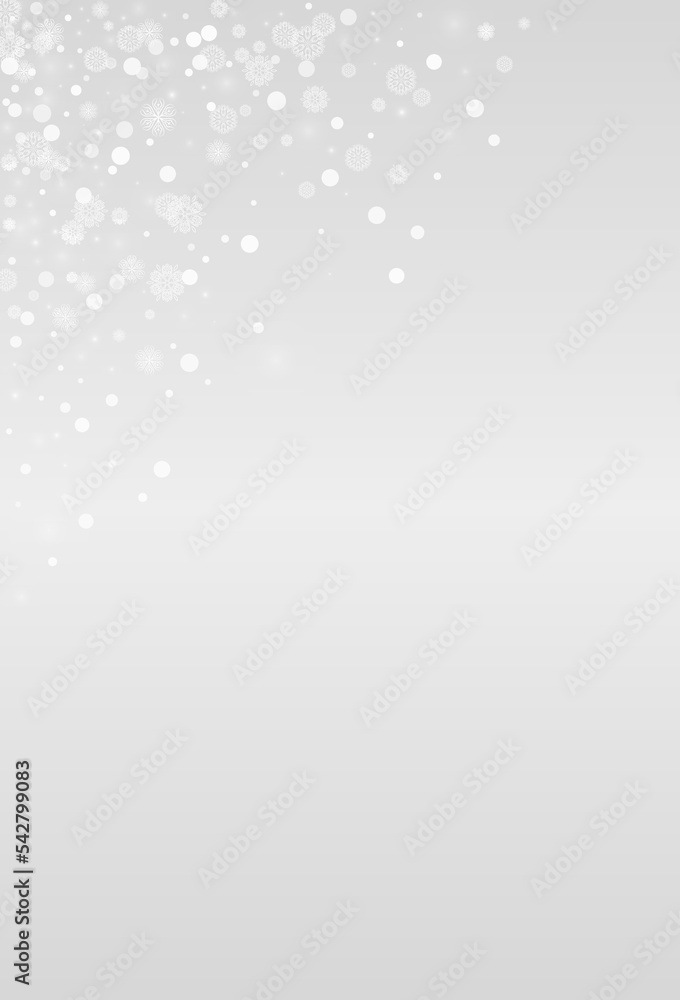 Silver Snowflake Vector Grey Background. Winter