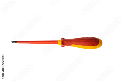 flat screwdriver yellow and red on transparent background png