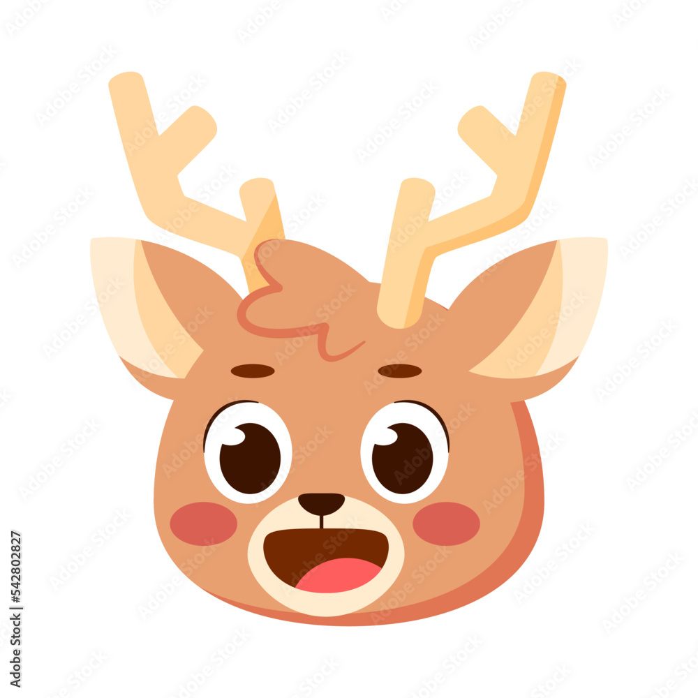 Isolated cute reindeer avatar character Vector Isolated cute reindeer avatar character Vector