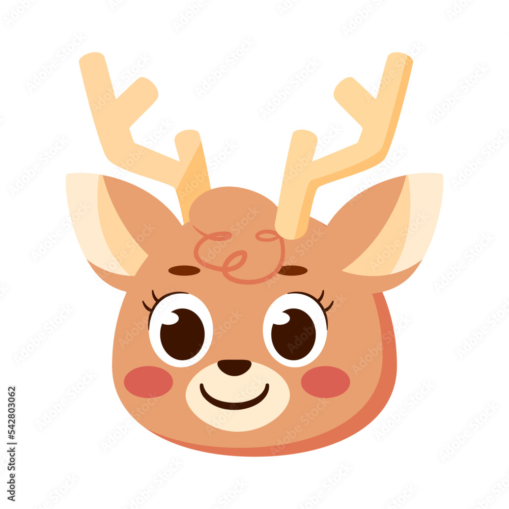 Isolated cute reindeer avatar character Vector Isolated cute reindeer avatar character Vector