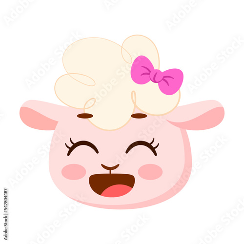 Isolated cute sheep avatar character Vector