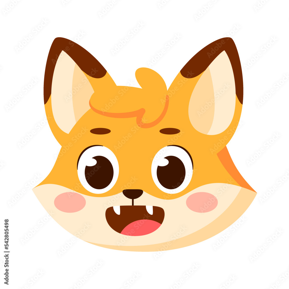 Isolated cute fox avatar character Vector Isolated cute fox avatar character Vector