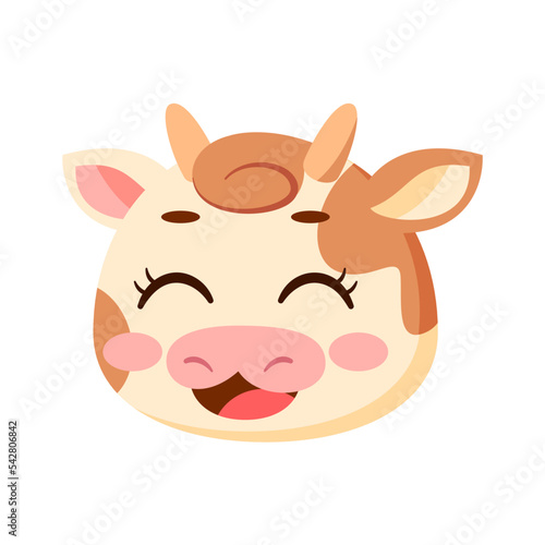 Isolated happy cow avatar character Vector
