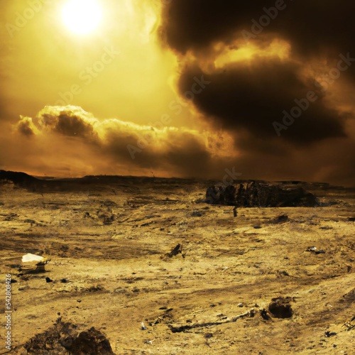 Apocalyptic wasteland after a nuclear apocalypse