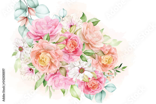 hand drawn watercolor floral background card set © lukasdedi