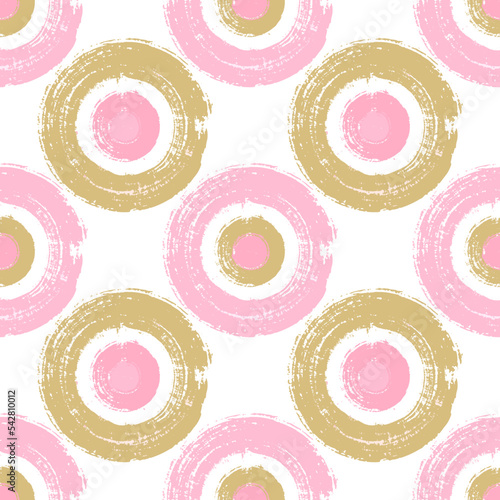 Painted round shapes seamless pattern graphic design.