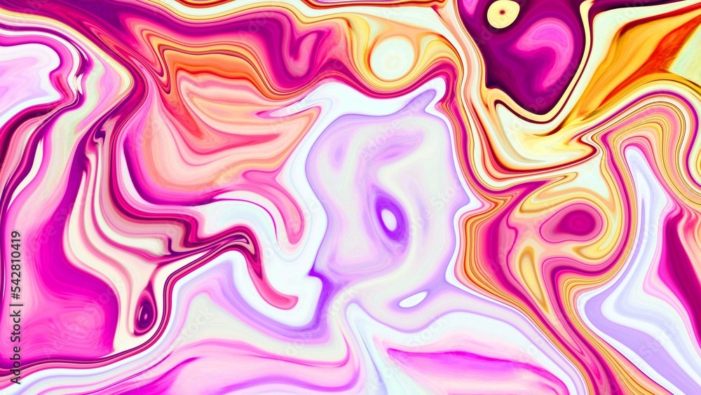 Hand Painted Background With Liquid Pink Paints. Abstract Fluid Acrylic Painting. Marbled pink and purple Abstract Background. Liquid Marble Pattern.