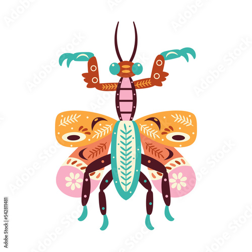 Isolated neutral colored cricket bug with patterns Vector