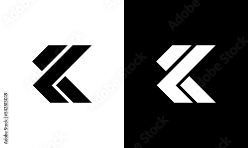 letter k or c abstract logo design