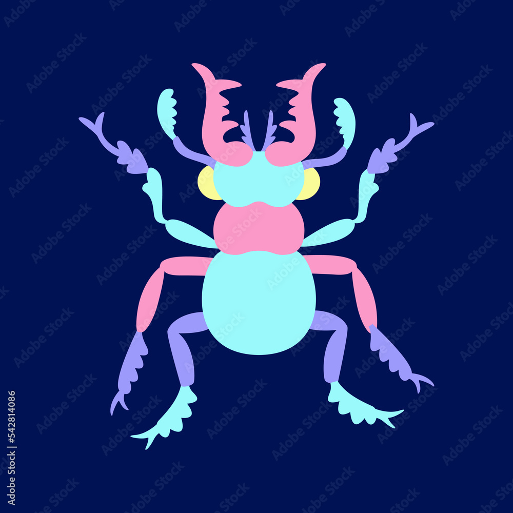 Fototapeta premium Isolated pastry colored beetle icon Vector