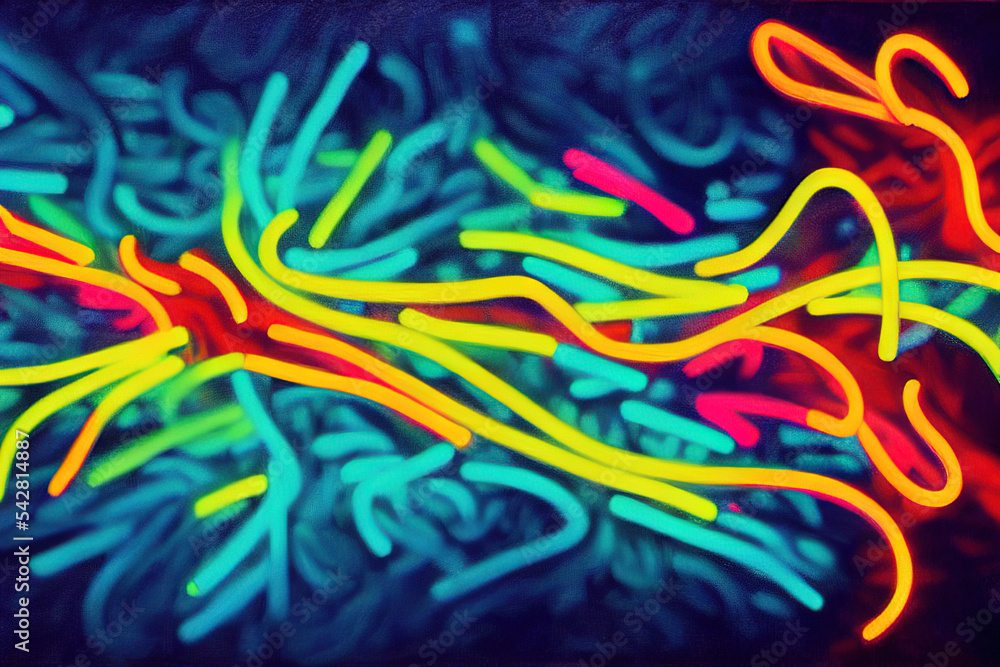 Fototapeta premium Chaos of colorful fluor hairs