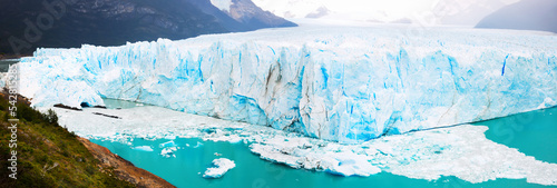View on the Perito Moreno Glacier and surroundings in Los Glaciares National Park in Argentina