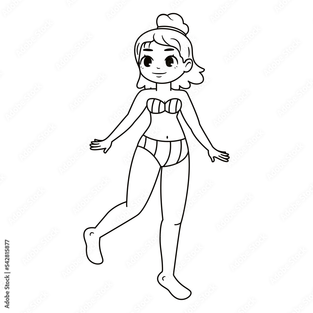 Isolated happy plus size model character Vector Isolated happy plus size model character Vector