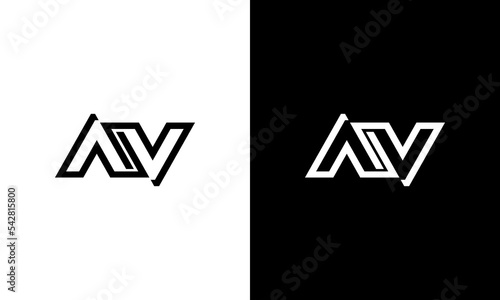 letter av line art logo design photo