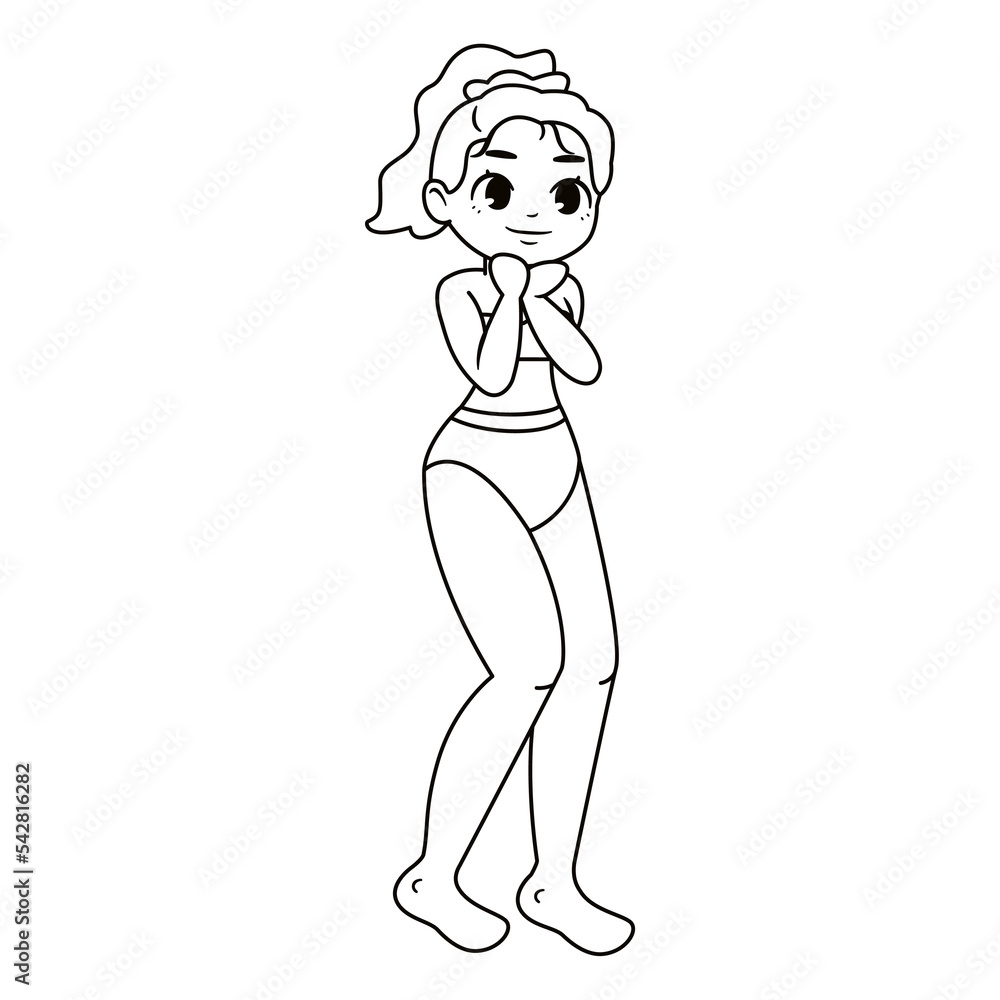 Isolated happy plus size model character Vector Isolated happy plus size model character Vector