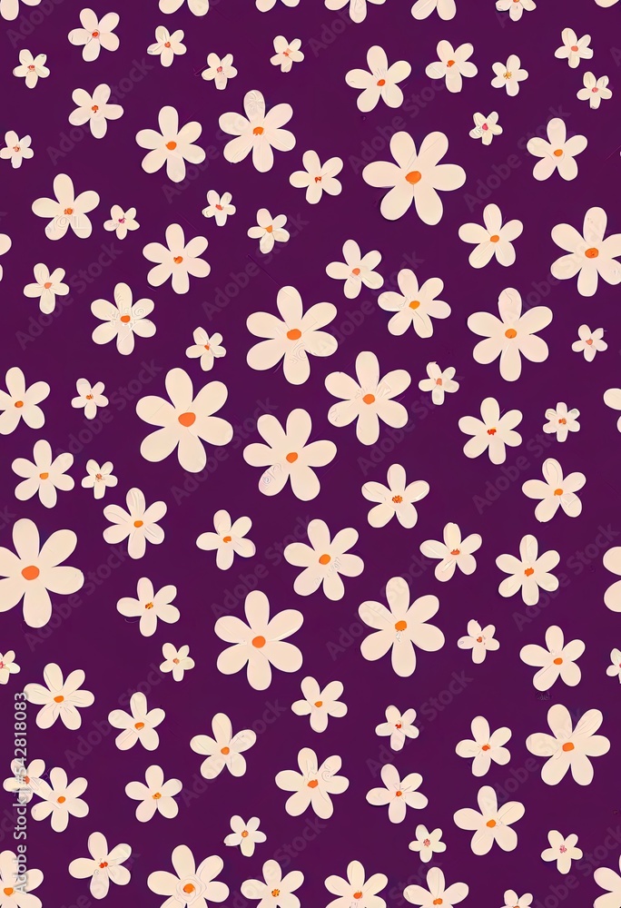 Cute seamless 2d illustrated floral pattern. Endless print made of small pink flowers. Summer and spring motifs. Ivory background. Stock 2d illustrated illustration. Cute seamless 2d illustrated floral pattern. Endless print made of small pink flowers. Summer and spring motifs. Ivory background. Stock 2d illustrated illustration.