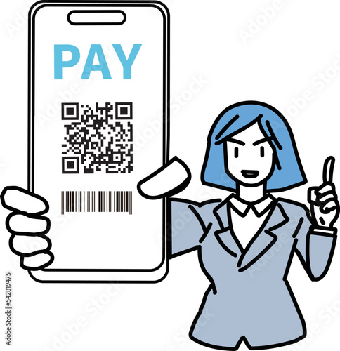 タッチレス決済で支払いをする女性