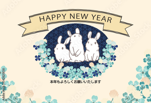 2023年うさぎ年年賀状イラスト