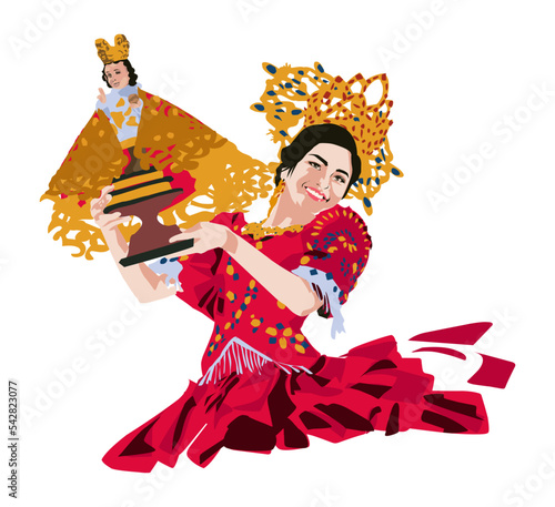 Dancing in Sinulog Festival celebration in Cebu Philippines