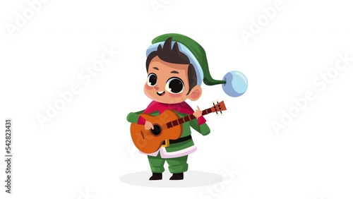 little elf playing guitar animation photo