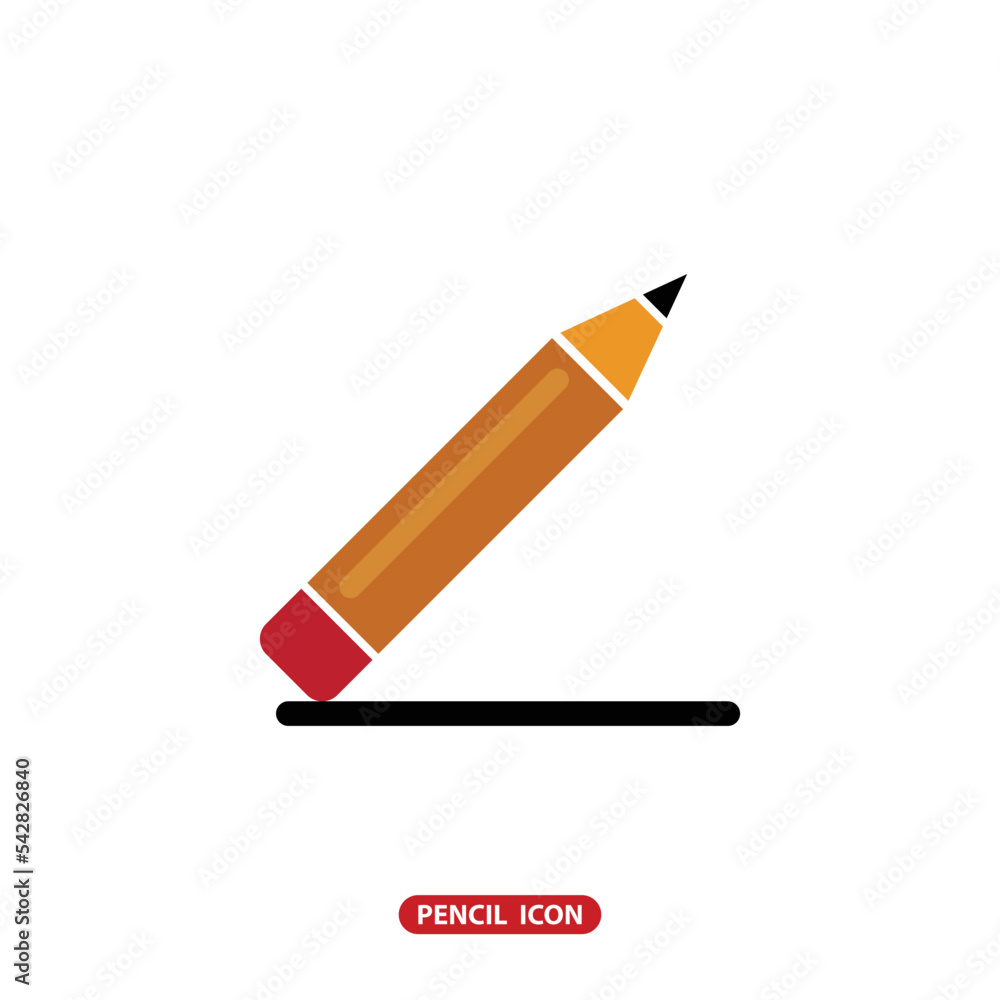 Pencil icon vector logo design flat style Pencil icon vector logo design flat style