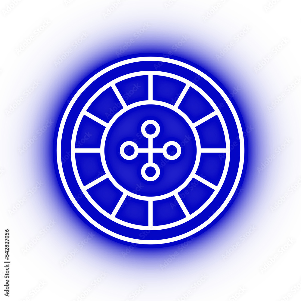 Neon navy roulette icon, glowing casino roulette on transparent background Neon navy roulette icon, glowing casino roulette on transparent background