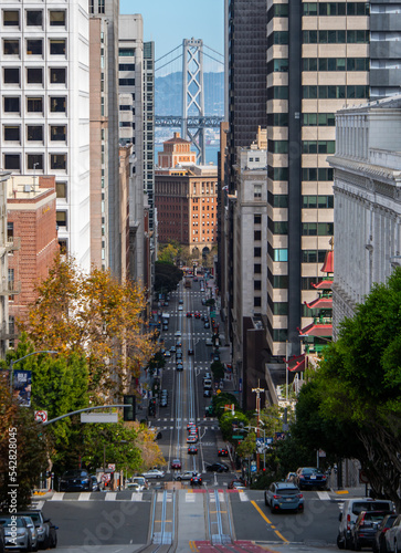 San-Francisco, USA - Nov 1,2022 : Streets of San Francisco close to downtown, California, USA