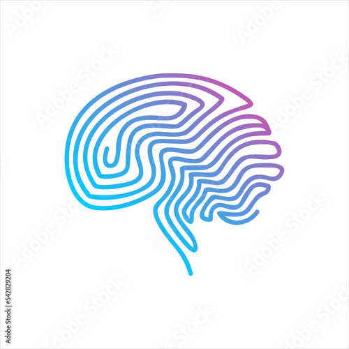 illustration of brain 2 blend of light blue and light purple with complex data in it