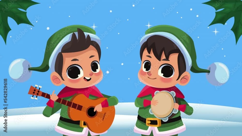 little elfs playing instruments animation little elfs playing instruments animation