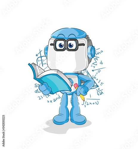 humanoid robot geek cartoon. cartoon mascot vector