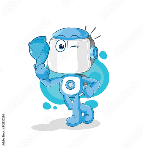 humanoid robot young boy character cartoon