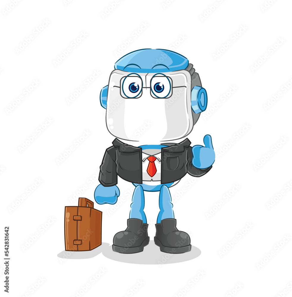 humanoid robot office worker mascot. cartoon vector humanoid robot office worker mascot. cartoon vector