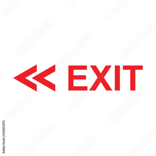 exit door sign with arrow left direction icon vector