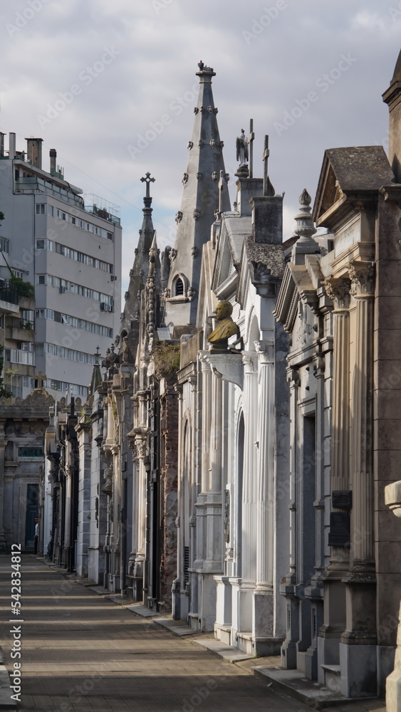 Crypts in La Recoleta Cemetery in Buenos Aires, Argentina