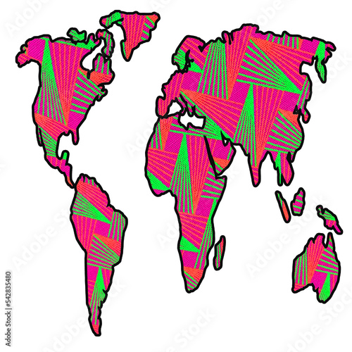 Retro Funky World Map