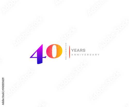 40 years anniversary or birthday celebration design template Vector.	