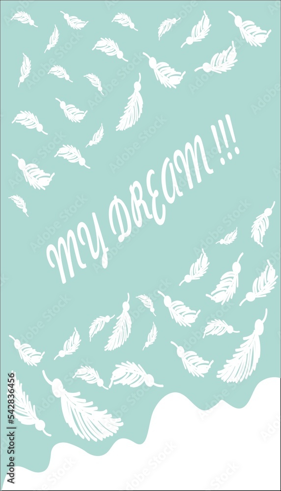 blue aesthetic background design template portrait Stock Illustration