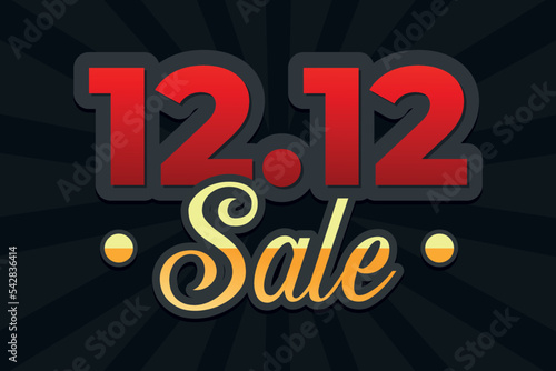 Black and Red 12.12 sale text effect