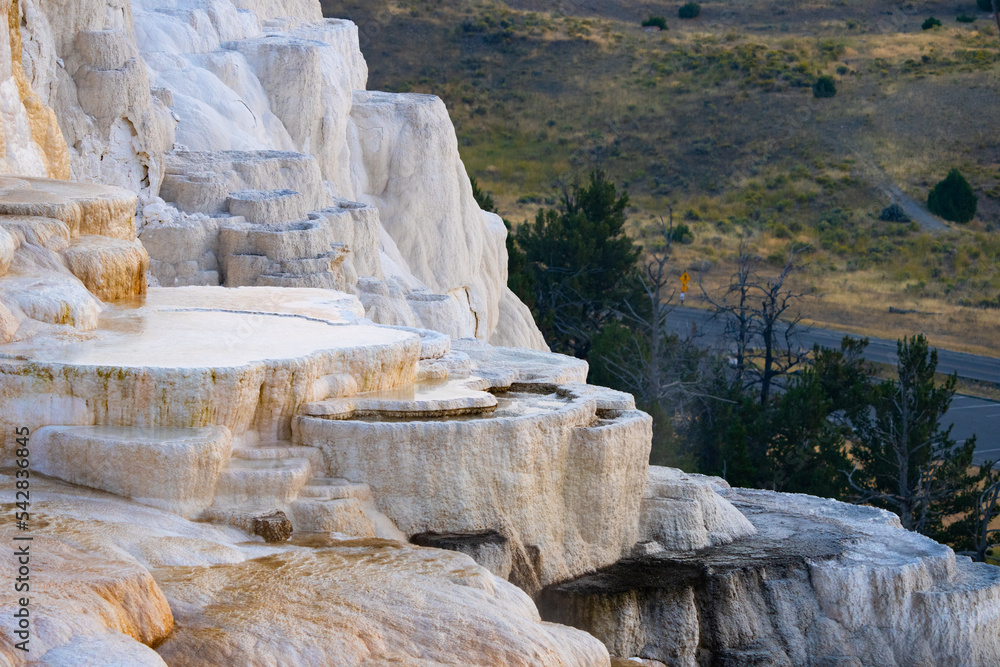 Detail of Yellowston National Park Mammoth Hot Springs Travertine Pools and Formations