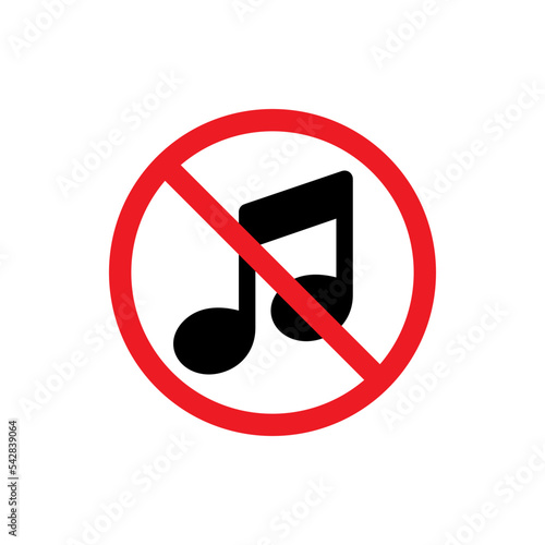 No music sign isolated on white background. Vector illustration