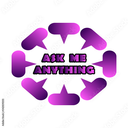 Collection with messages set ask me. Cloud collection. Vector illustration. stock image. 