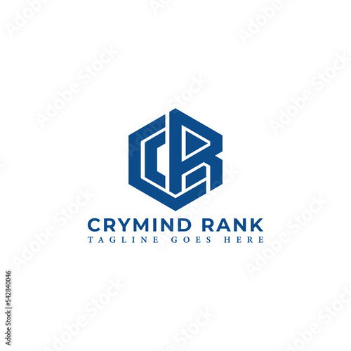 Abstract initial letter CR or RC logo in blue color isolated in white background applied for law firm logo also suitable for the brands or companies have initial name RC or CR.