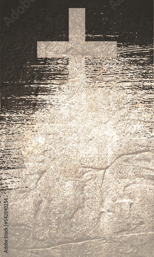 Canvastavla Grunge style christian cross for Ash Wednesday web banner or social graphic