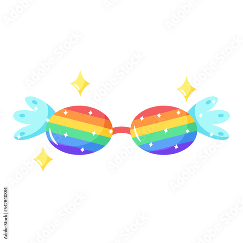 Isolated colored sunglasses lgbt pride icon Vector © illustratiostock