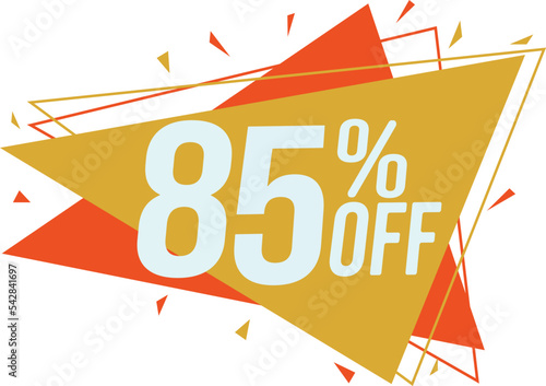 Discount tag with up to 80% off. Sale price sign and icon. Promotion Design Template.