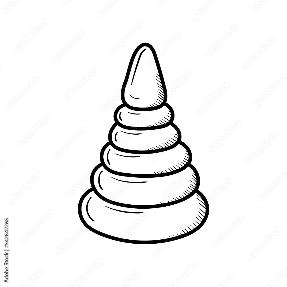 pyramid toy for young children hand-drawn in doodle style pyramid toy for young children hand-drawn in doodle style