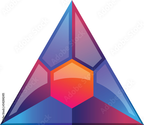 Abstract pyramid triangle logo illustration in trendy and minimal style